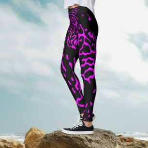 Roligt Abstrakt Rosa Safari Vild Animal Print Möns Leggings