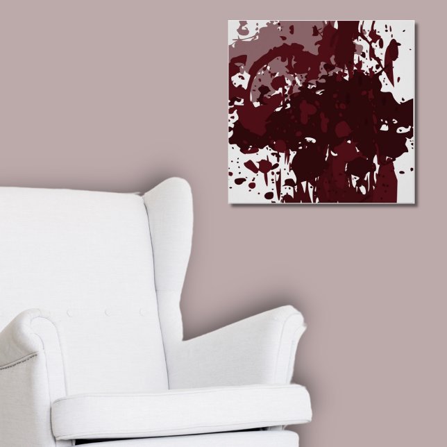 Roligt Abstrakt Rosewood Red Splatter Art Poster (Fun Abstract Rosewood Red Splatter Art Poster)