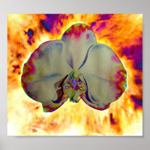 Roligt abstrakt tropisk blommigt surrealistisk ork poster