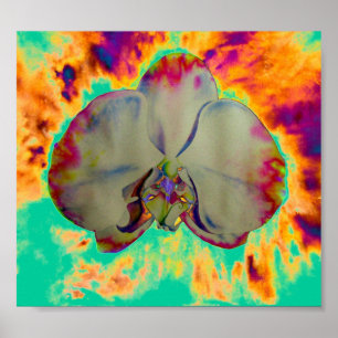 Roligt abstrakt tropisk blommigt surrealistisk ork poster