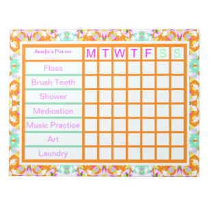 Roligt ADHD Girl's Women's Weekly Reminder Planner Anteckningsblock