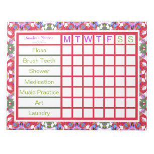 Roligt ADHD Girl's Women's Weekly Reminder Planner Anteckningsblock