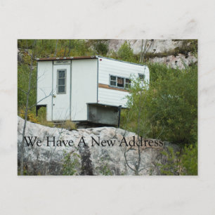 Roligt adressändringkort - Long borttappad campare Meddelande Vykort