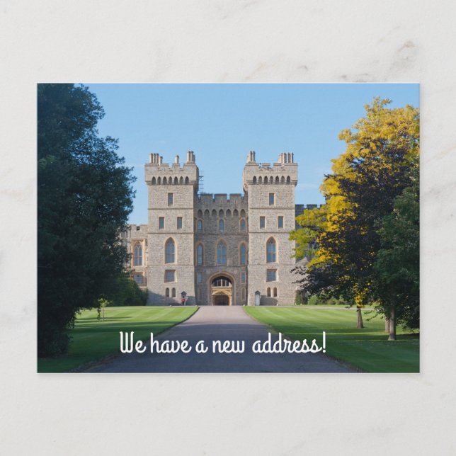 Roligt adresskort för flytt meddelande vykort (Framsida)