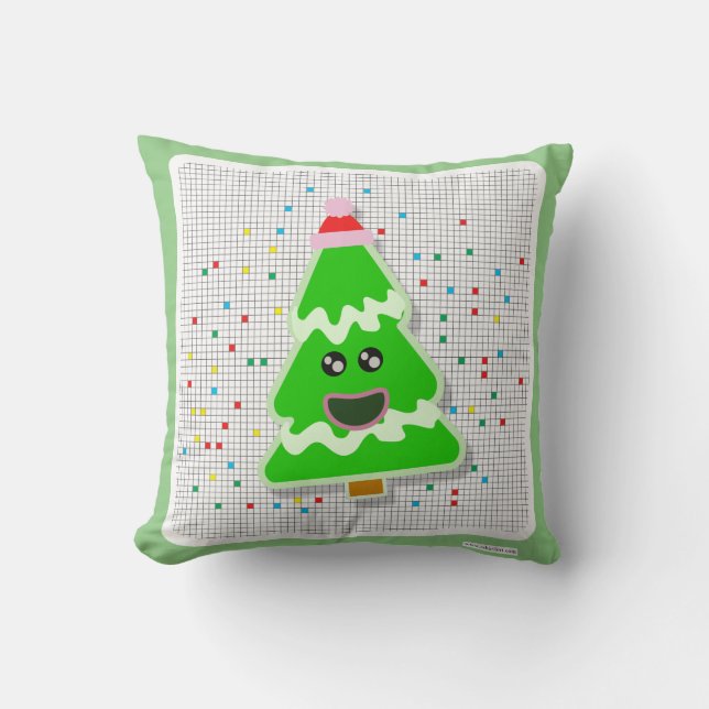 Roligt Adsible Kawaii Julgran Tecknad Kudde (Framsida)