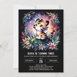 Roligt Adsible Tiger Birthday Inbjudningar