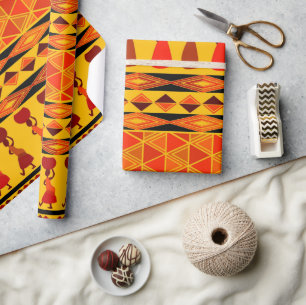 Roligt Afrikansk stambok mönster party som omslut Presentpapper