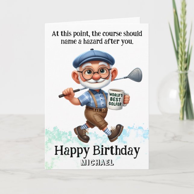 *~* Roligt Age Man AP94 Best Golfer Birthday Card Tack Kort (Framsida)