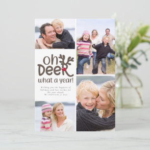 Roligt Åh Älg Vilket Ett År Foto Julkort