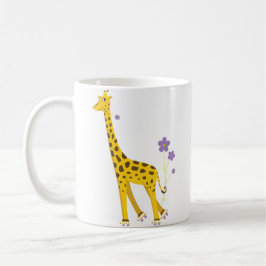 Roligt åka skridskor för giraffrulle kaffemugg