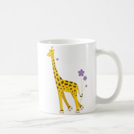 Roligt åka skridskor för giraffrulle kaffemugg