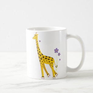 Roligt åka skridskor för giraffrulle kaffemugg