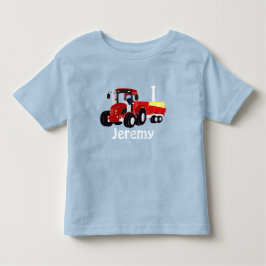 Roligt Ålder och Namn Red Tractor Birthday Småbarn T Shirt