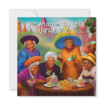 Roligt äldre Dam High Tea Garden Party etnisk till