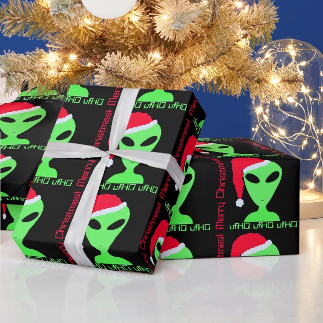 Roligt Alien Santa Geek Humor LGM-jul Presentpapper (Helgdagar)