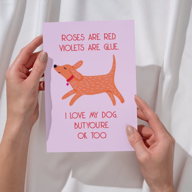 Roligt Alla hjärtans dag-kort - Love Dog Design Julkort (Funny Valentine's Day Card - Love Dog Design | Perfect for Partner or Anniversary)