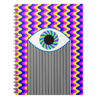 Roligt alla som ser öga digital konst med flerfärg anteckningsbok