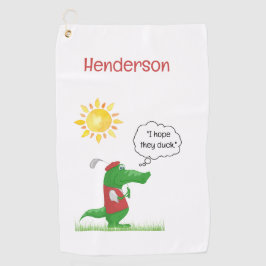 Roligt Alligator Golfer Golf Towel