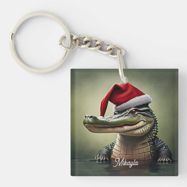 Roligt Alligator i Santa Hat (Framsidan)
