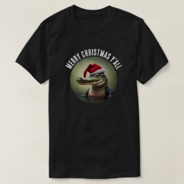 Roligt Alligator i Santa Hat T Shirt