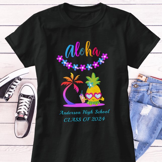 Roligt Aloha Tropical Luau Party Studenten T-Shirt (Skapare uppladdad)