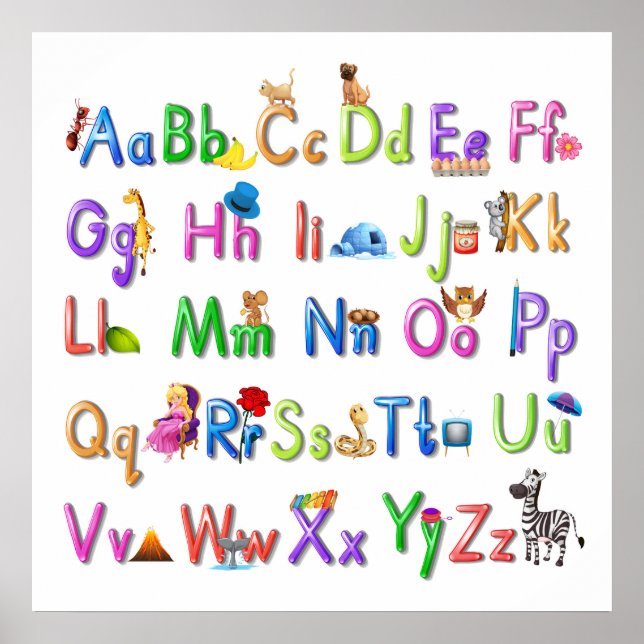 Roligt Alphabet Poster (Framsidan)