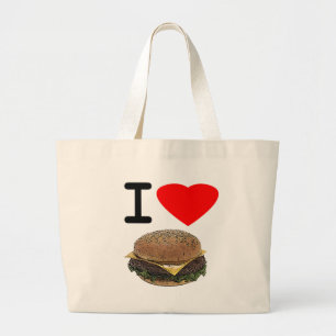 Roligt älskar jag Cheeseburgers Jumbo Tygkasse