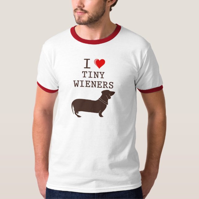 Roligt älskar jag mycket liten Wienertax T-shirt (Framsida)