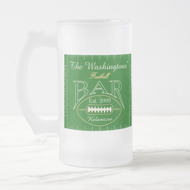 Roligt American Football Pub Drinkware Beer Frostat Ölglas (Vänster)