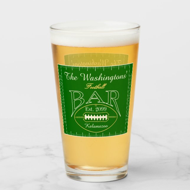 Roligt American Football Pub Drinkware Beer Pint B Glaskopp (Framsida fylld)