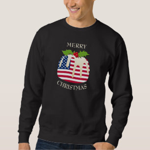 Roligt   AMERIKANN   Julplommon Pudding T-Shirt Lång Ärmad Tröja