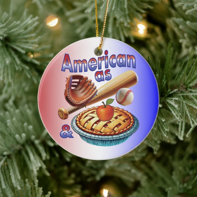 Roligt amerikansk som basket och Apple Paj Julgransprydnad Keramik (Träd)