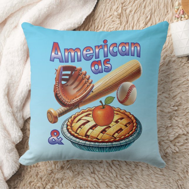 Roligt amerikansk som basket och Apple Paj Kudde (Filt)