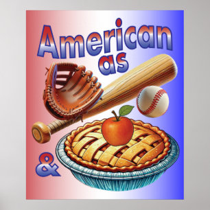 Roligt amerikansk som basket och Apple Paj Poster