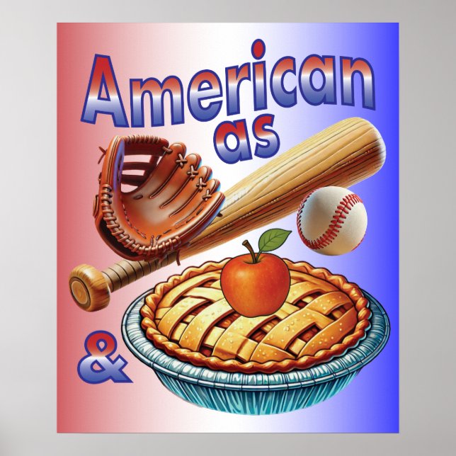 Roligt amerikansk som basket och Apple Paj Poster (Framsidan)