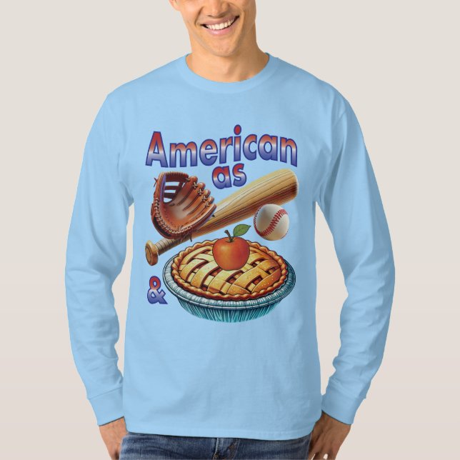Roligt amerikansk som basket och Apple Paj T Shirt (Framsida)
