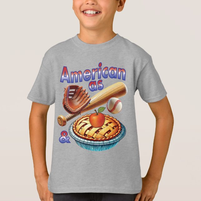 Roligt amerikansk som basket och Apple Paj T Shirt (Framsida)