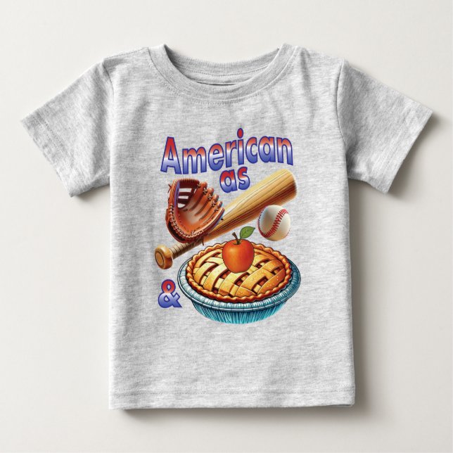 Roligt amerikansk som basket och Apple Paj T Shirt (Framsida)