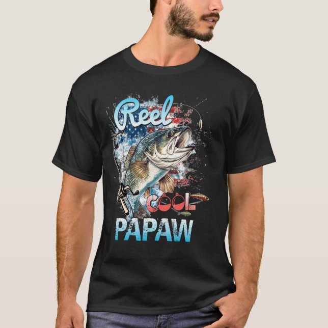 Roligt amerikanskt flagg fiske för farbror fiske t shirt (Framsida)