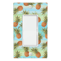Roligt Ananas Fruit Mönster Watercolor Art Rand