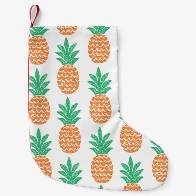 roligt ananas sömlös mönster liten julstrumpa (Framsidan)