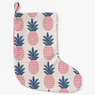 Roligt ananas sömlös mönster liten julstrumpa