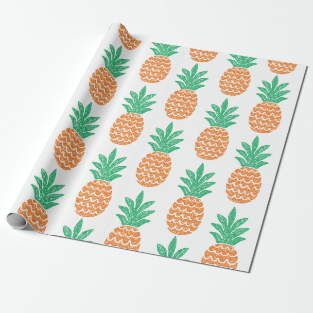 roligt ananas sömlös mönster presentpapper (Utrullad)