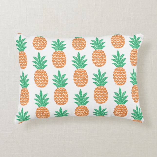roligt ananas sömlös mönster prydnadskudde (Framsidan)