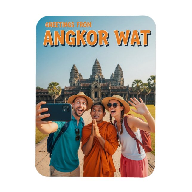 Roligt Angkor Wat Kambodja Magnet (Vertikal)