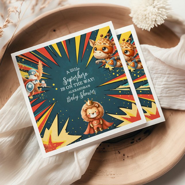 Roligt Animals Superassistance Baby Shower Pappersservett (Skapare uppladdad)