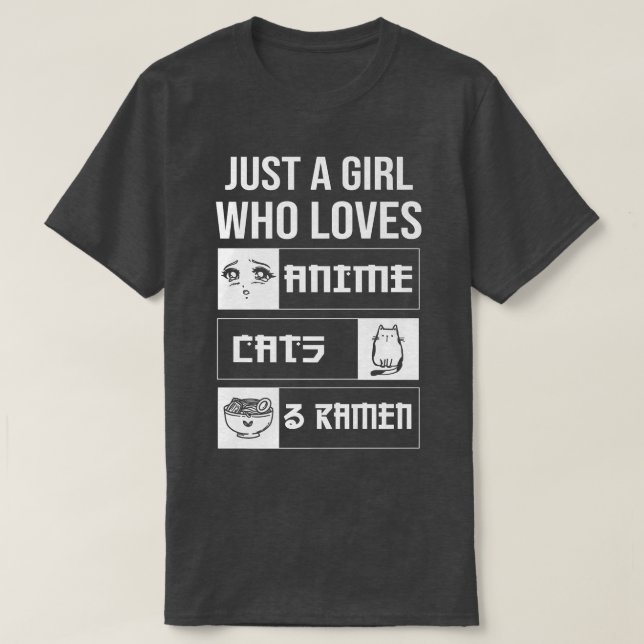 Roligt Anime skriver ut en tjej som Kärlek animera T Shirt (Design framsida)