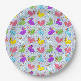 Roligt Anka Pappra Tallrikar (ingen banderoll)