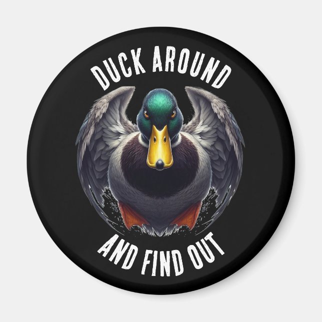 Roligt Anka runt och ta reda på Mad Anka Magnet (Framsidan)