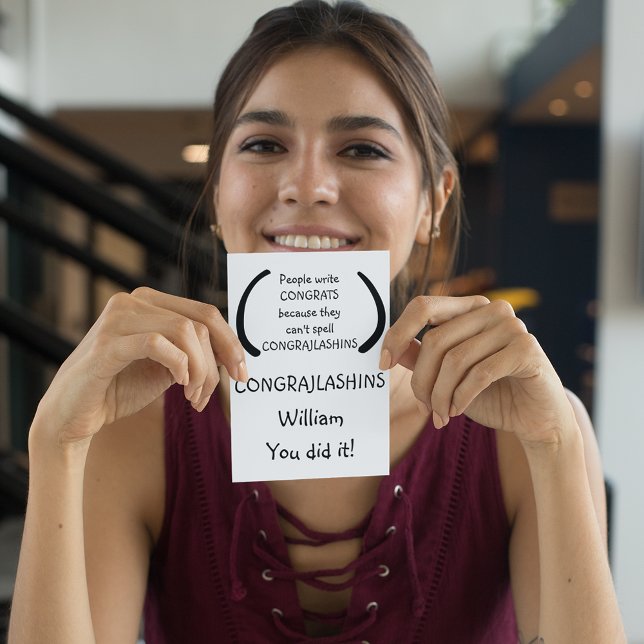 Roligt Anpassat Grattis Lyckönskningar Humor Citat Kort (Funny Custom Congratulations Congrats Humor Quote Card)